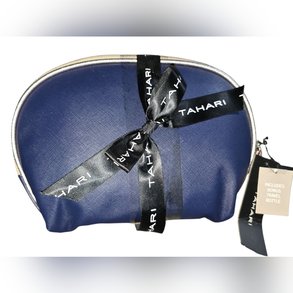 Tahari Navy Blue Cosmetic Travel Bag Set - Picture 3 of 3
